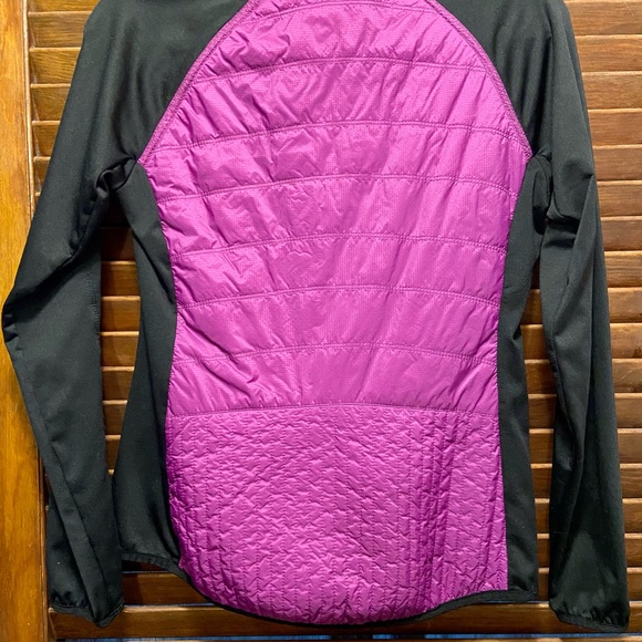 Purple Jacket with Reflective zippers =safety. Tapered waist. Like new Pre-owned - Picture 11 of 12